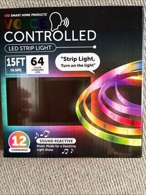 Voice Controlled RGB LED Strip Light - Multi-Color (15ft)